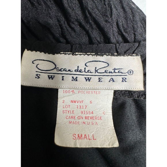 Oscar De La Renta Vintage Swimwear Size Small Black Cover Up Fun Retro 80s Style - Picture 5 of 12